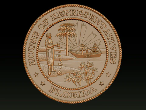 Florida House of Representatives Seal 3D Print Model