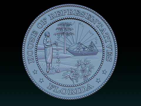Florida House of Representatives Seal 3D Print Model