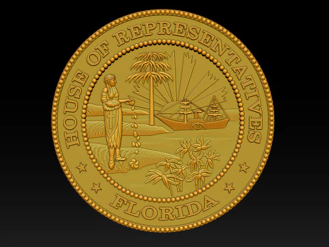 Florida House of Representatives Seal 3D Print Model