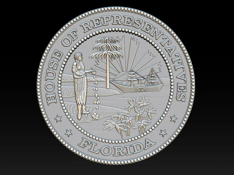 Florida House of Representatives Seal 3D Print Model