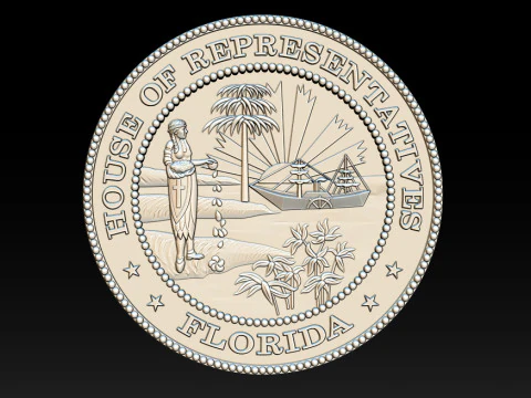 Florida House of Representatives Seal 3D Print Model