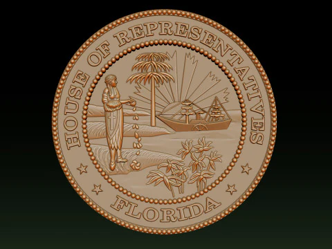 Florida House of Representatives Seal 3D Print Model