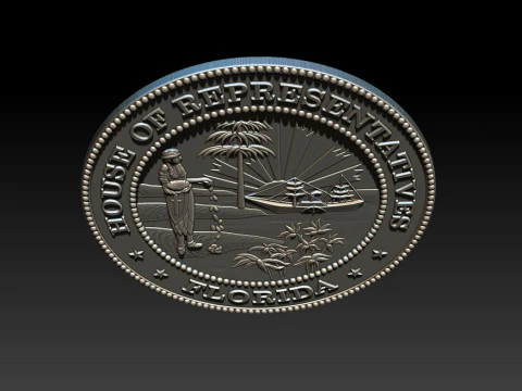 Florida House of Representatives Seal 3D Print Model