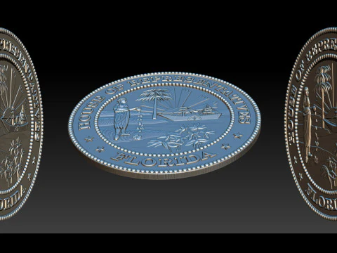 Florida House of Representatives Seal 3D Print Model