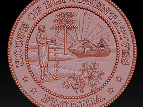 Florida House of Representatives Seal 3D Print Model