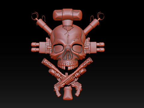 Emblema de arma de calavera 25D Modelo de impresión 3D