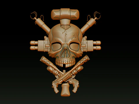 Skull Weapon Emblem 25D 3D Print Model