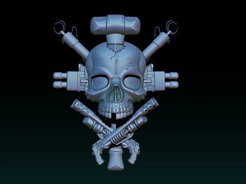 Skull Weapon Emblem 25D 3D Print Model