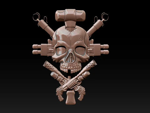 Skull Weapon Emblem 25D 3D Print Model