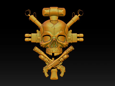 Skull Weapon Emblem 25D 3D Print Model