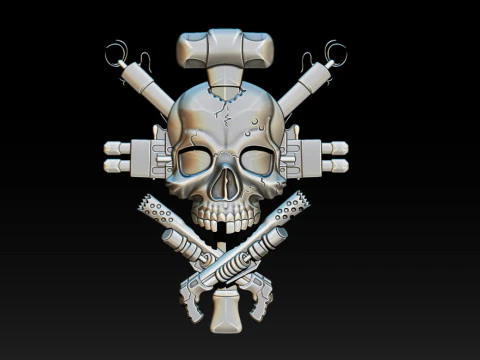 Skull Weapon Emblem 25D 3D Print Model