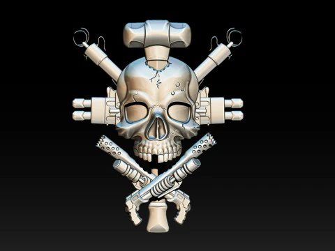 Skull Weapon Emblem 25D 3D Print Model