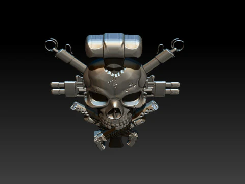 Skull Weapon Emblem 25D 3D Print Model