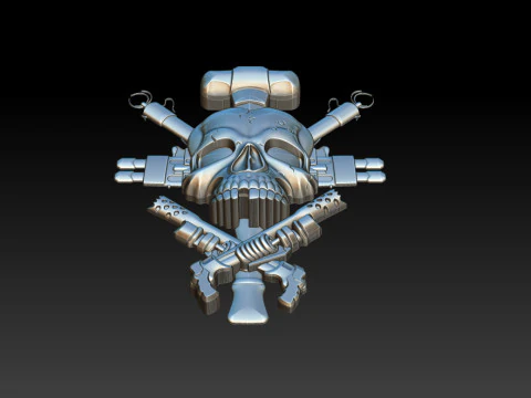 Skull Weapon Emblem 25D 3D Print Model