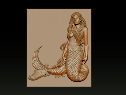 Mermaid Relief 3D Print Model