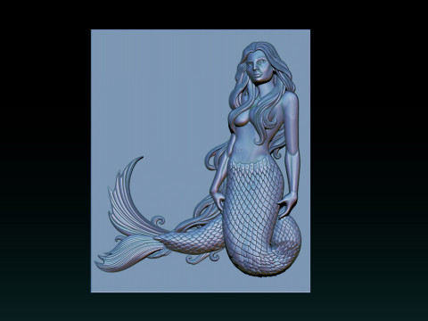 Mermaid Relief 3D Print Model