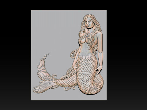 Mermaid Relief 3D Print Model