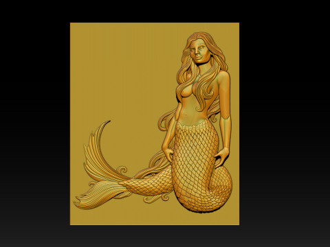 Mermaid Relief 3D Print Model