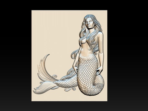 Mermaid Relief 3D Print Model