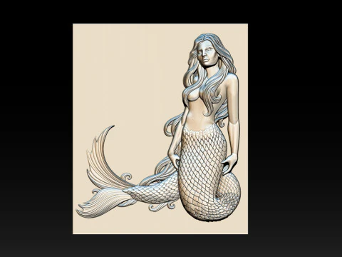 Mermaid Relief 3D Print Model