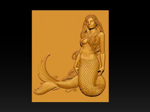 Mermaid Relief 3D Print Model