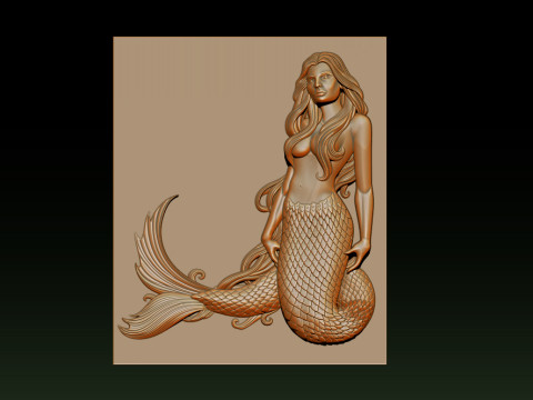 Mermaid Relief 3D Print Model