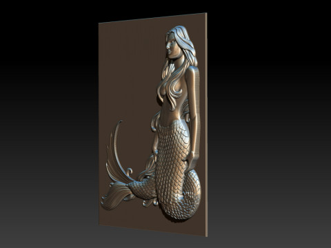 Mermaid Relief 3D Print Model
