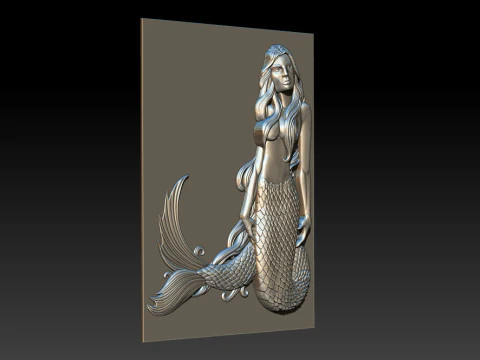 Mermaid Relief 3D Print Model
