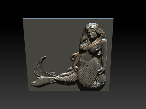 Mermaid Relief 3D Print Model