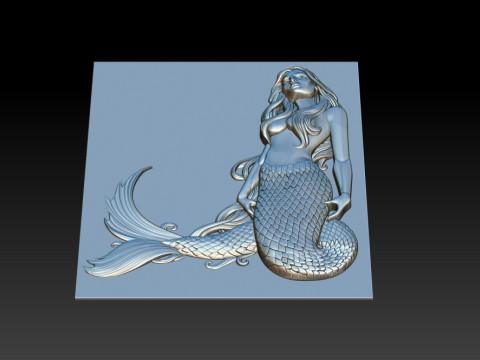 Mermaid Relief 3D Print Model