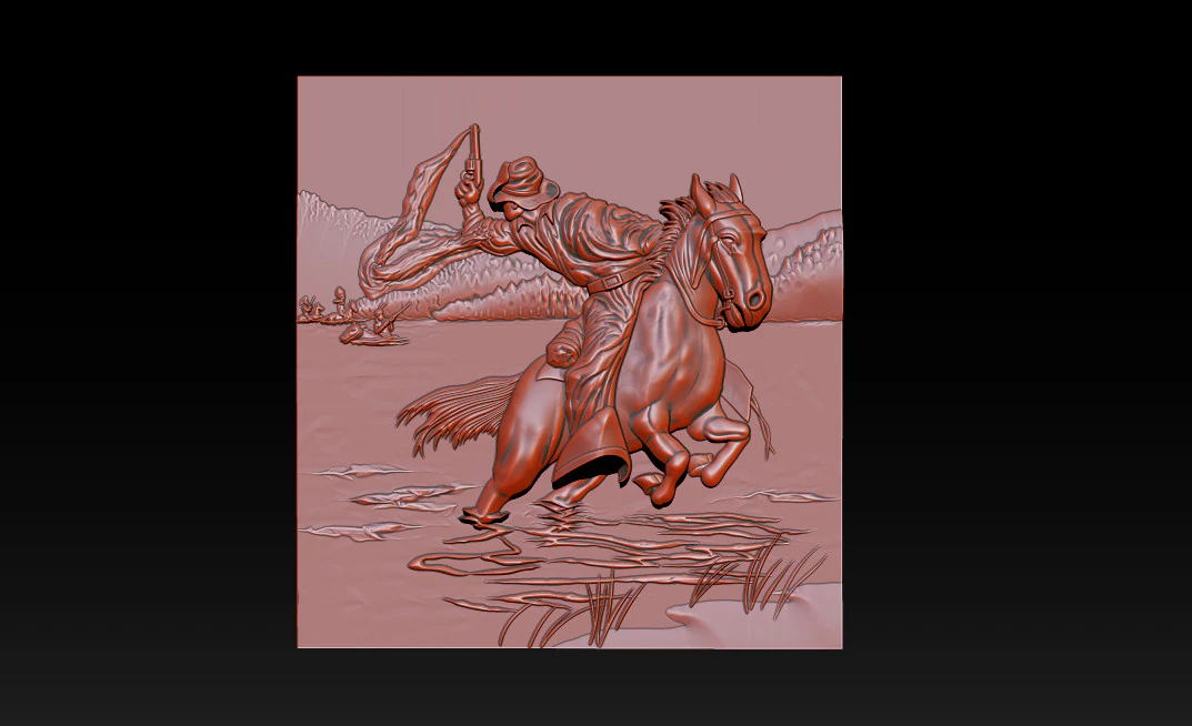 Cowboy Riding Horse 3D Print Model .c4d .max .obj .3ds .fbx .stl .blend 