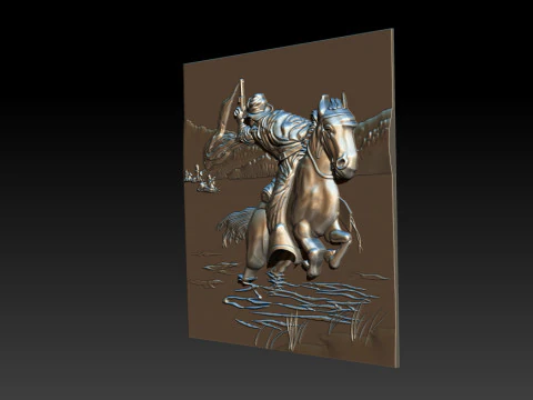 Cowboy Riding Horse 3D Print Model