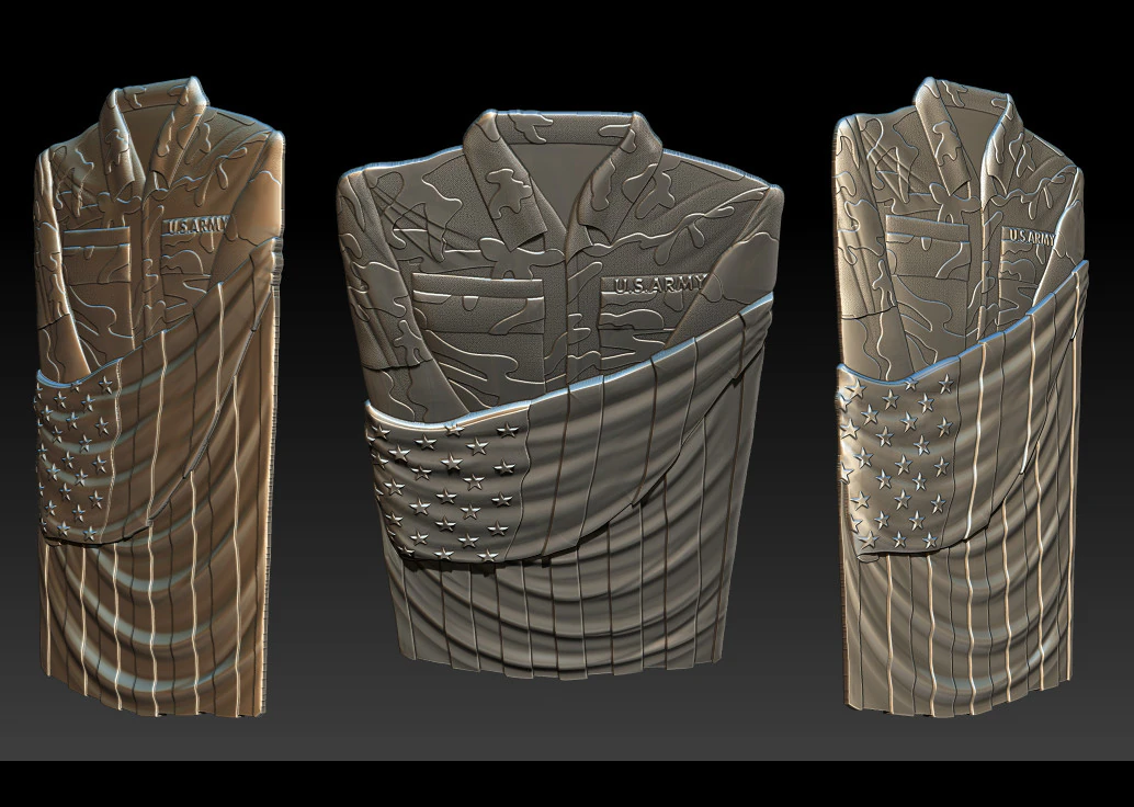 3D STL MODEL Flag and shirt 3D Print Model .c4d .max .obj .3ds .fbx .stl .blend 
