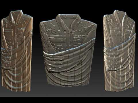 3D STL MODEL Flag and shirt 3D Print Model