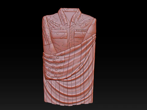3D STL MODEL Flag and shirt 3D Print Model