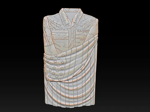 3D STL MODEL Flag and shirt 3D Print Model