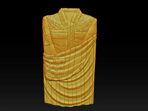 3D STL MODEL Flag and shirt 3D Print Model