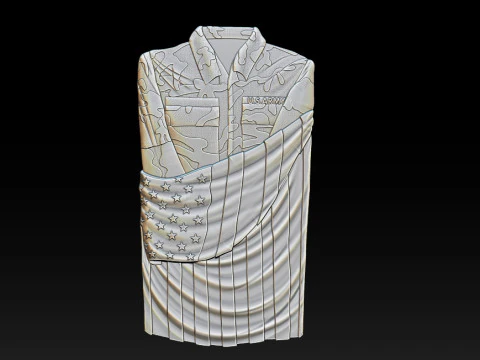 3D STL MODEL Flag and shirt 3D Print Model