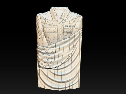 3D STL MODEL Flag and shirt 3D Print Model