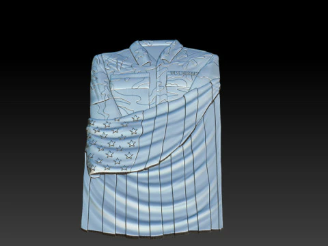 3D STL MODEL Flag and shirt 3D Print Model