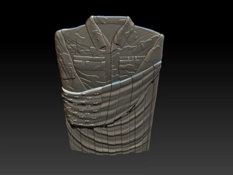 3D STL MODEL Flag and shirt 3D Print Model