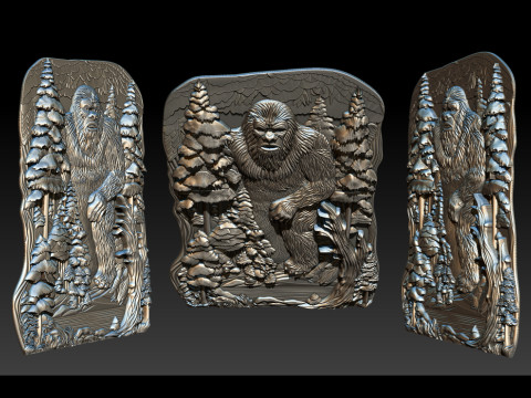 Bas-reliëf Bigfoot-sieraden 3D printmodel