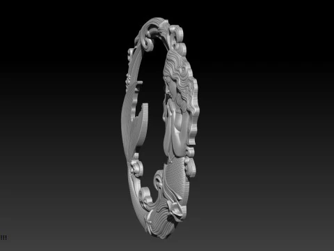 Mermaid Bas-Relief for CNC Router 3D Print Model