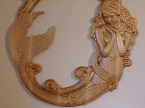 Mermaid Bas-Relief for CNC Router 3D Print Model