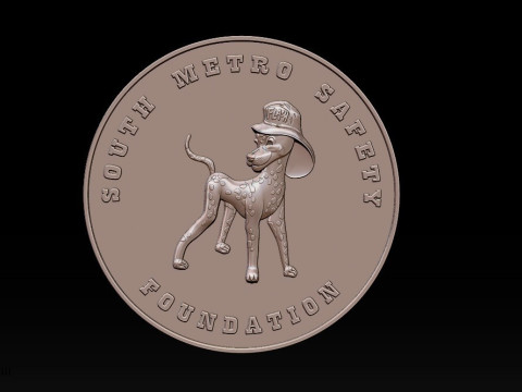 3D STL Bas-Relief Dog Emblem 3D Print Model