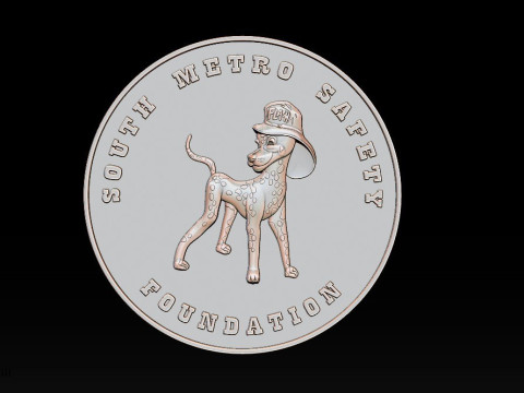 3D STL Bas-Relief Dog Emblem 3D Print Model