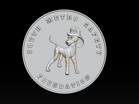 3D STL Bas-Relief Dog Emblem 3D Print Model