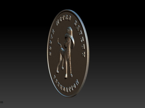 3D STL Bas-Relief Dog Emblem 3D Print Model