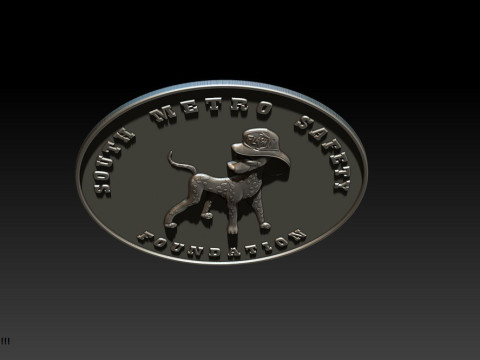 3D STL Bas-Relief Dog Emblem 3D Print Model