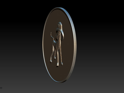 3D STL Bas-Relief Dog Emblem 3D Print Model